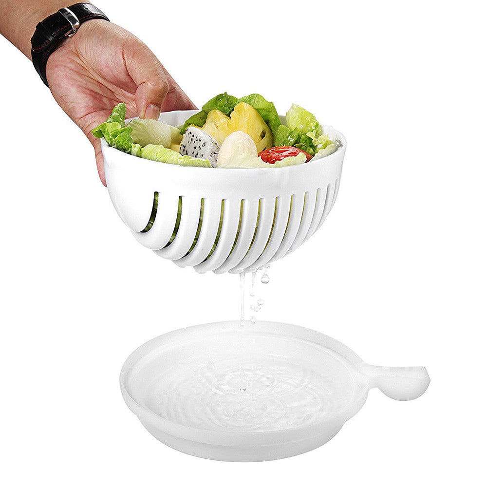 Salad Cutter Bowl 60 Seconds Salad Maker Easy Fruit Vegetable  Cutter Bowl Fast Fresh Salad Slicer Salad Chopper: Salad Serving Sets